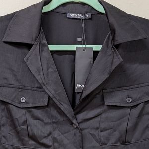 Nasty Gal Silky Black Blouse (6)